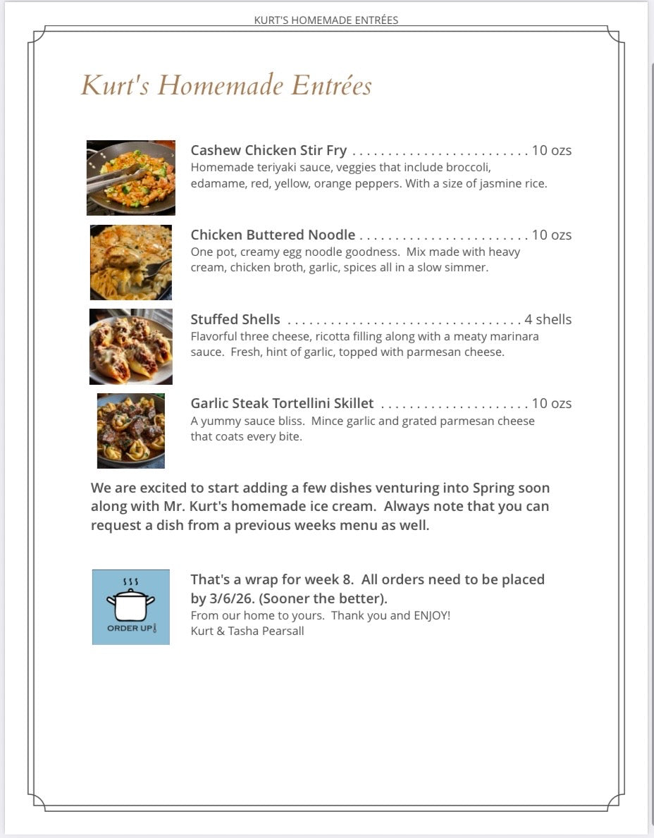 4 Homestyle Meals (Serves 1)